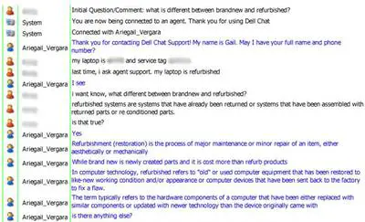 Dell Chat Excerpt
