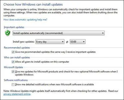 Windows 7 Automatic Updates