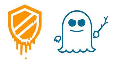 Meltdown (Shield) and Spectre (Ghost) Logos