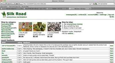 A Screenshot of Silk Road on the Dark Web Selling Illegal Substances
