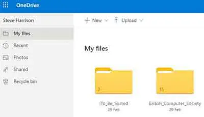 My OneDrive Online Cloud Storage Backup Files