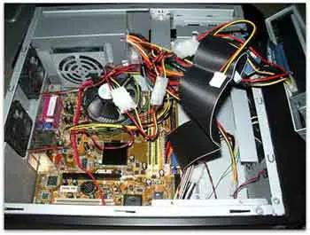Desktop computer in a state of repair