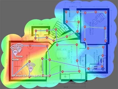 Example Of A Heatmap Showing Wireless Coverage Quality Inside A Home