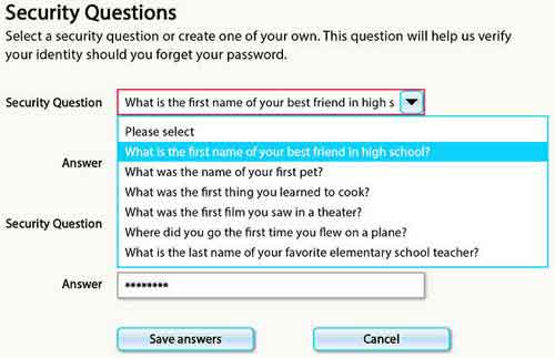 MFA Security Question Examples