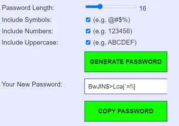 Strong Random Password Generator tool