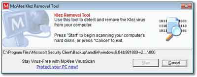 Klez Removal Tool In Action