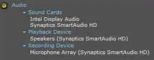 My Audio Card Details