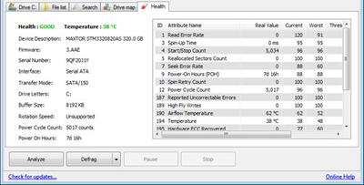 Defraggler Hard Disk Health Status