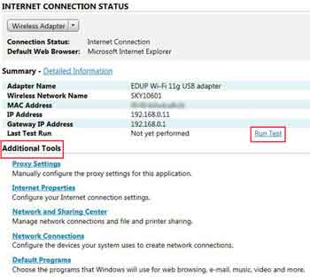 Internet Connection Status