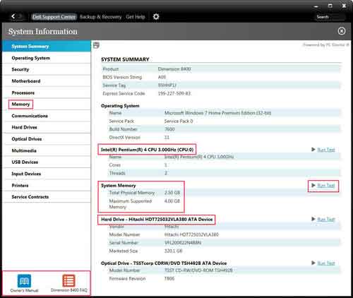 System Information Options