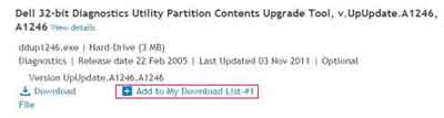 Dell Download Manager Add to My Download List