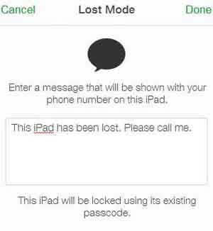 Lost Mode Enter A Message