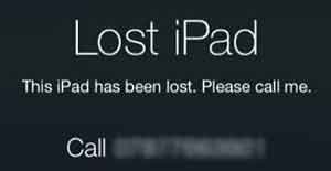 Lost iPad Message and Number