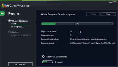 AVG 2015 Scan In Progress