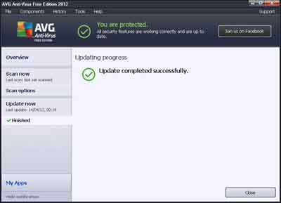 Antivirus Software Definition Updating Successful