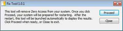 Symantec Zero Access Fix Tool Proceed
