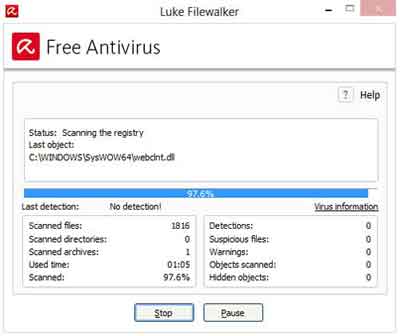 Avira Free Antivirus 2015 Manual Scan