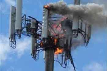 5G Phone Mast On Fire