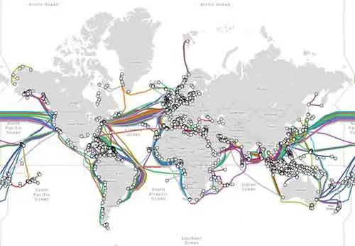 A Map of Worldwide Internet Cables