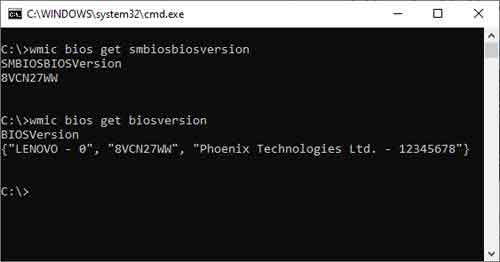 Identify Your Device's BIOS Version From The Command Prompt