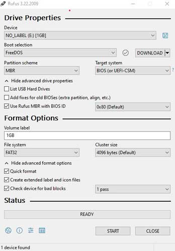 Rufus USB Bootable Drive