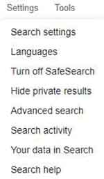 Google Settings and Tools