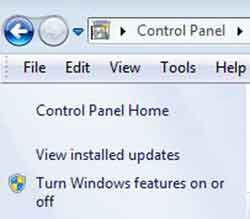 Internet Explorer Control Panel