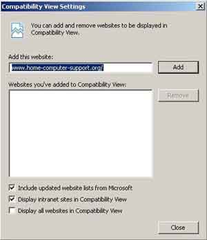 where is the compatibility view on internet explorer