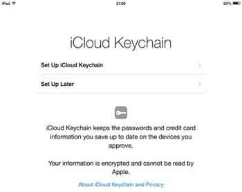 iOS8 Set Up iCloud Keychain