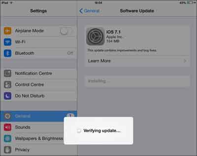 Verifying iPad iOS Update Before Installation