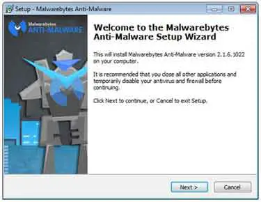 MBAM Anti Malware Setup Wizard