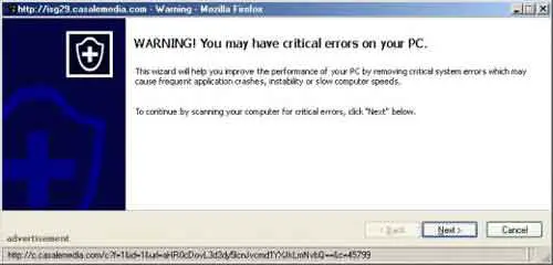 McAfee Free Virus Scan Malware Pop Up