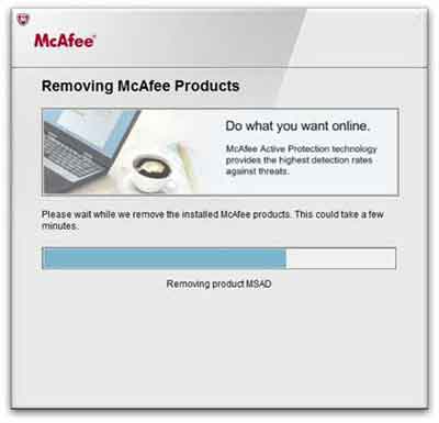 McAfee Removal Tool In Action