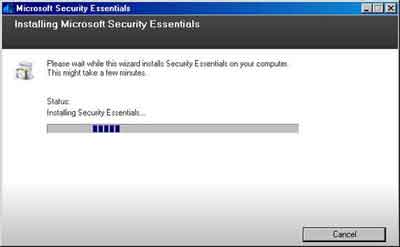 Microsoft's Free Anti Virus Program Installing