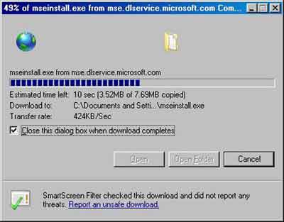 Microsoft Security Essentials Save