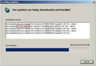 Critical Updates Downloading