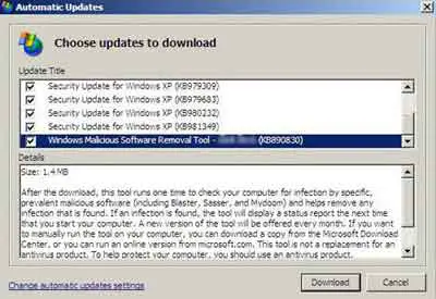 Automatic Updates Identified for Download