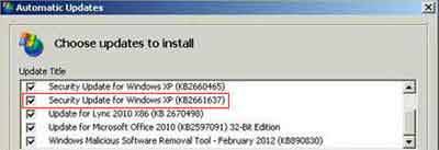 Microsoft XP Updates KB2661637