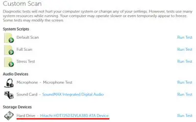 Dell Support Center Hard Drive Test