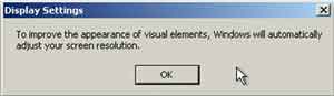 Windows XP Display Settings