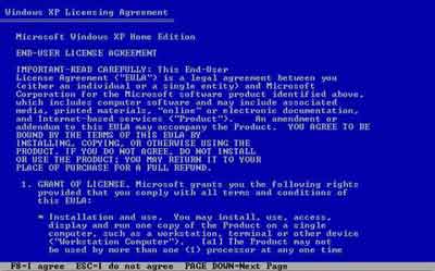 Windows XP Licensing Agreement