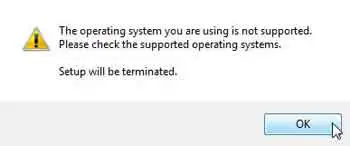 Legacy Software Compatibility Error Message