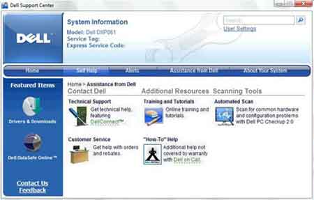 Dell Support Center Screenshot 2012