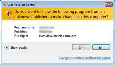 Windows 7 User Account Control Prompt