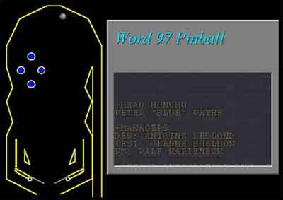 Microsoft Word 97 Hidden Easter Egg Pinball Game