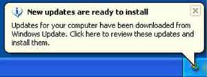 System Tray New Updates Prompt Windows XP