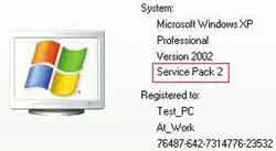Windows XP Service Pack 2 System Properties