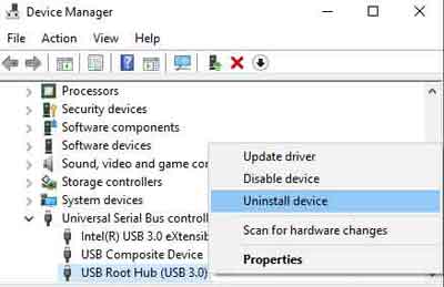 Uninstalling USB Device Drivers