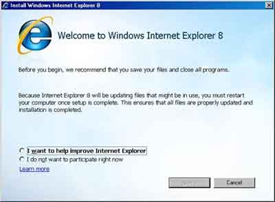 Welcome To Windows Internet Explorer 8