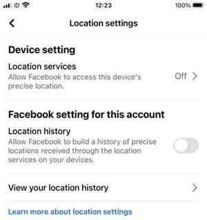 Facebook's Location Settings